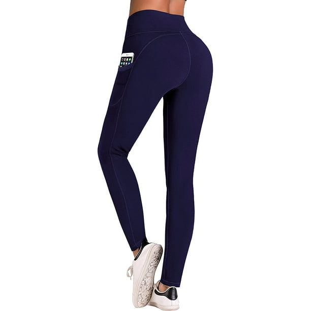 Workout Pants for Women 4 Way Stretch Yoga Leggings with Pockets High Waist Yoga Pants with Pockets Tummy Control
